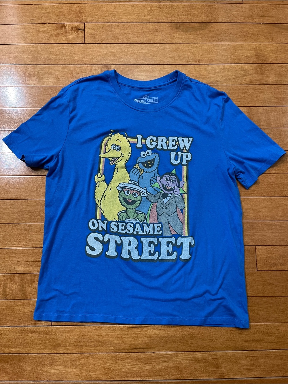 Sesame Street Blue Graphic Tee - 'I Grew Up on Sesame Street'